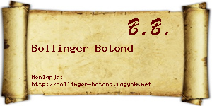 Bollinger Botond névjegykártya